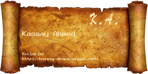 Kassay Ahmed névjegykártya